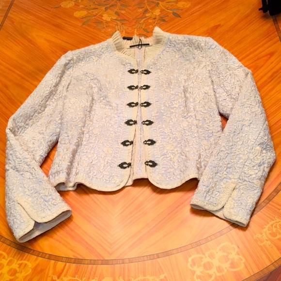 Elie Tahari Embroidered Reversible Lynn Cotton Forgetmenot blazer jacket Sz.XS - Picture 2 of 12